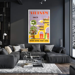 Saigon Vintage Travel Poster: Vibrant Mid-Century Design PosterGoat