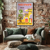 Saigon Vintage Travel Poster: Vibrant Mid-Century Design PosterGoat