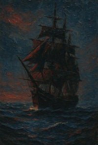 Sailing Ship Adventure Artistic Poster PosterGoat