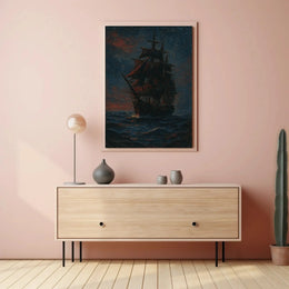 Sailing Ship Adventure Artistic Poster PosterGoat