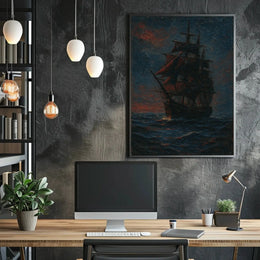 Sailing Ship Adventure Artistic Poster PosterGoat