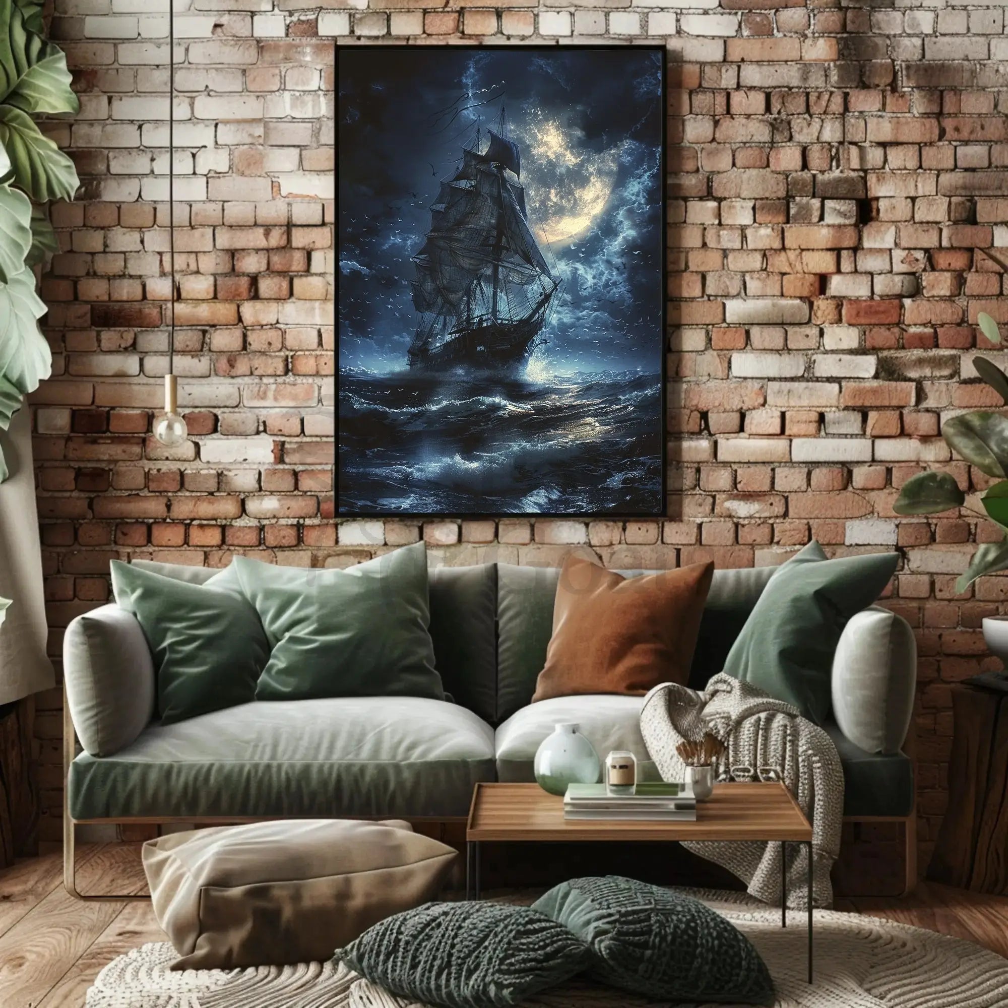 Sailing Ship Night Adventure - Historical or Heritage Poster PosterGoat