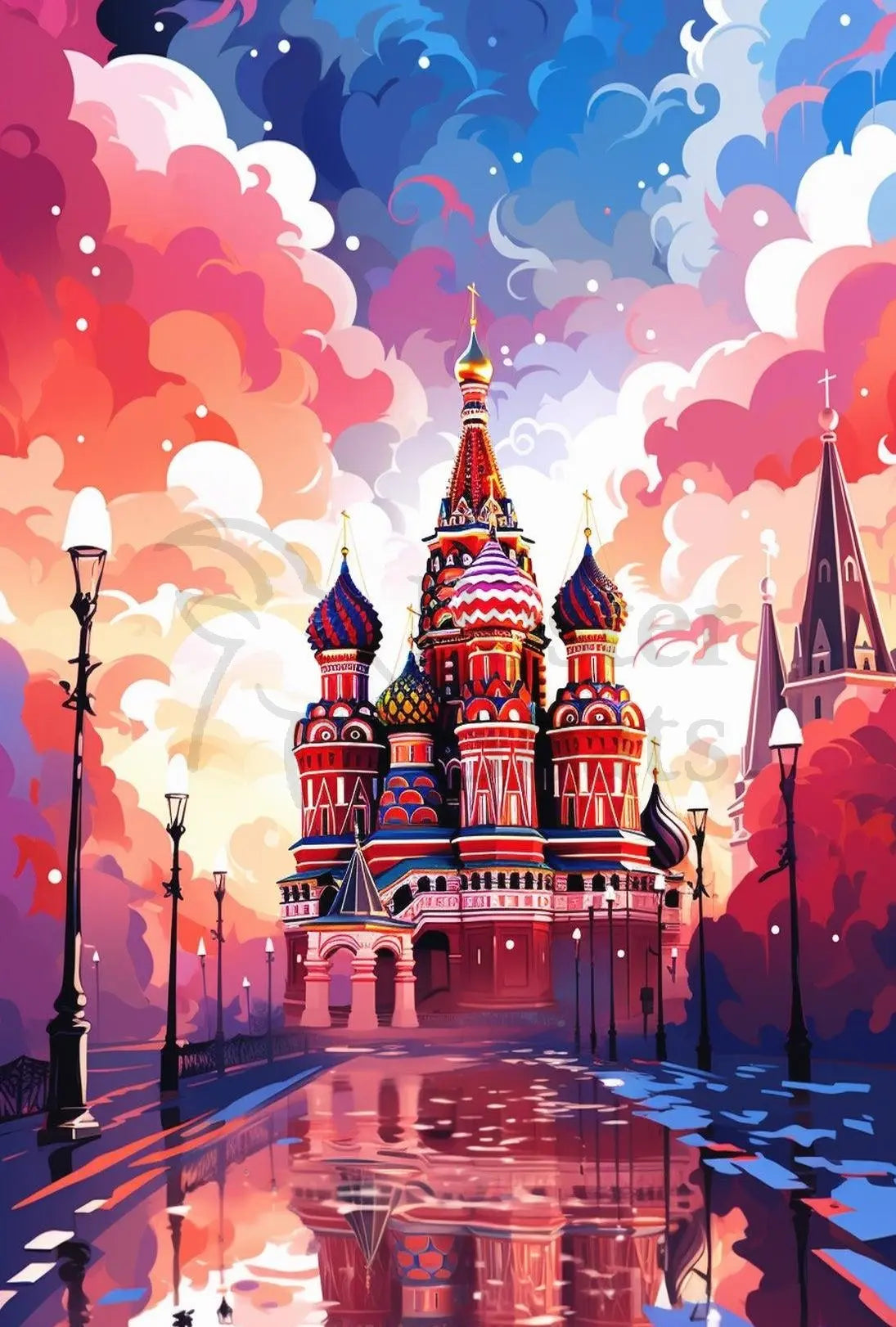 Saint Basil's Cathedral Fantasy Poster PosterGoat