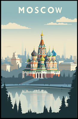 Saint Basil's Cathedral Modern Urban Cityscape Poster PosterGoat
