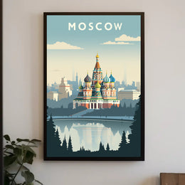 Saint Basil's Cathedral Modern Urban Cityscape Poster PosterGoat