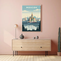 Saint Basil's Cathedral Modern Urban Cityscape Poster PosterGoat