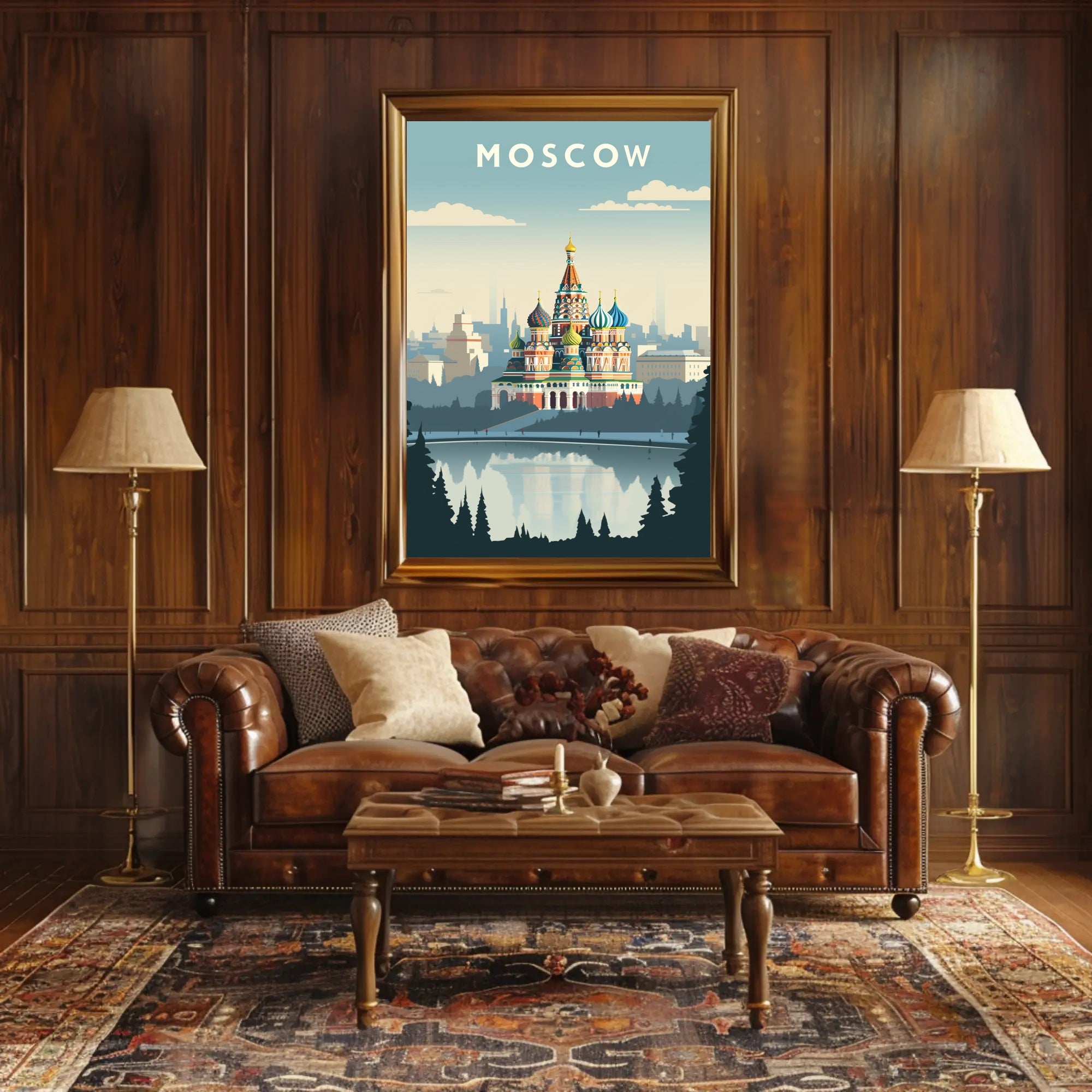 Saint Basil's Cathedral Modern Urban Cityscape Poster PosterGoat