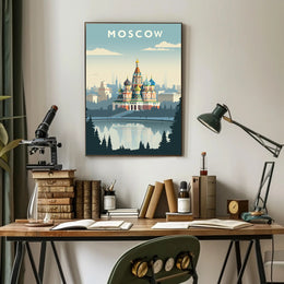 Saint Basil's Cathedral Modern Urban Cityscape Poster PosterGoat