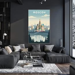 Saint Basil's Cathedral Modern Urban Cityscape Poster PosterGoat