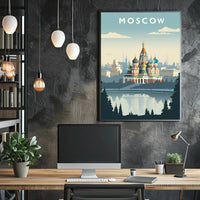 Saint Basil's Cathedral Modern Urban Cityscape Poster PosterGoat
