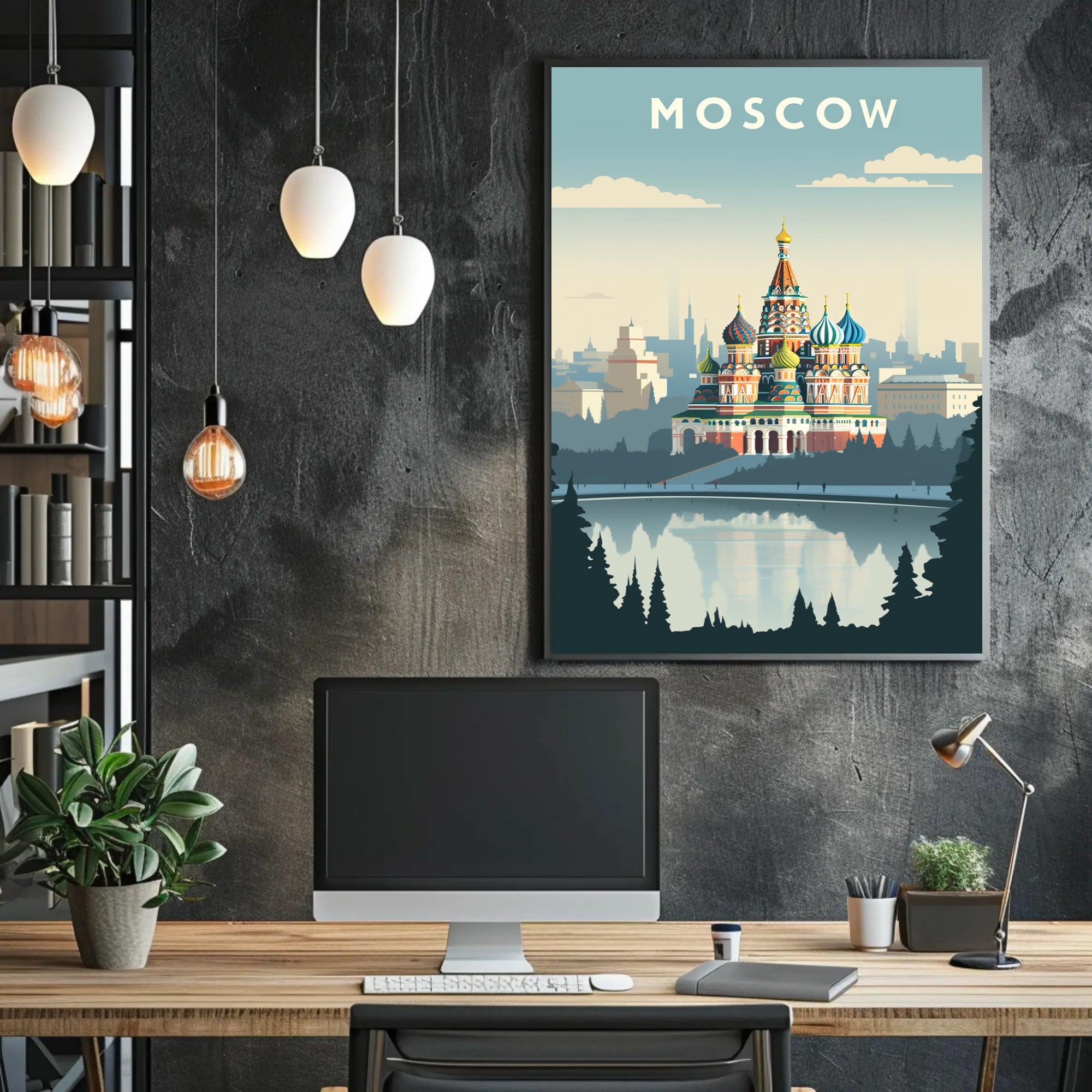 Saint Basil's Cathedral Modern Urban Cityscape Poster PosterGoat