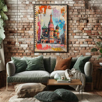 Saint Basil's Cathedral Vibrant Collage Cultural or Heritage Poster PosterGoat