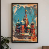 Saint Basil's Cathedral Vintage Poster PosterGoat