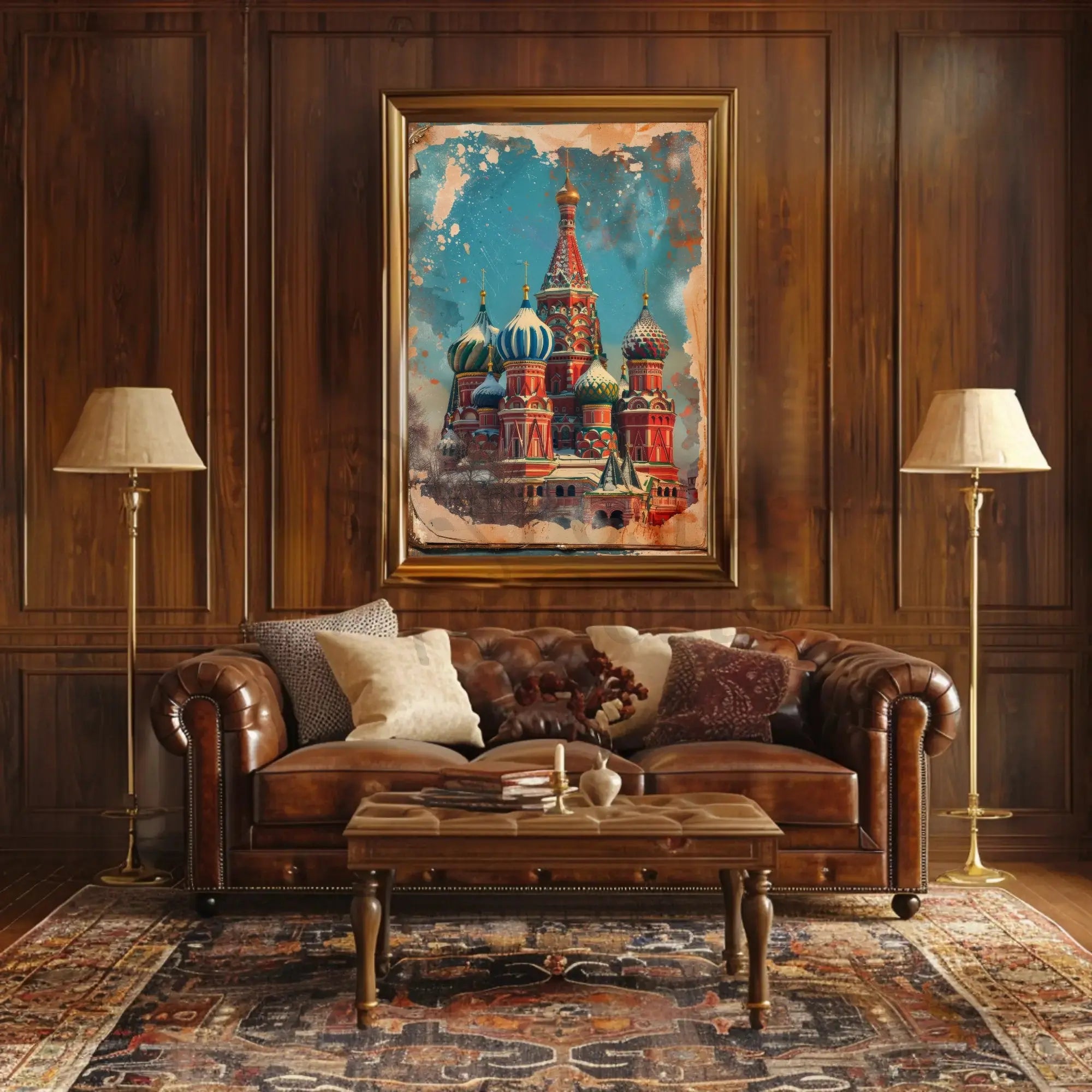 Saint Basil's Cathedral Vintage Poster PosterGoat