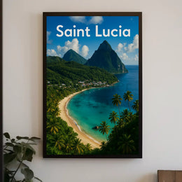 Saint Lucia Tropical Paradise Travel Poster PosterGoat