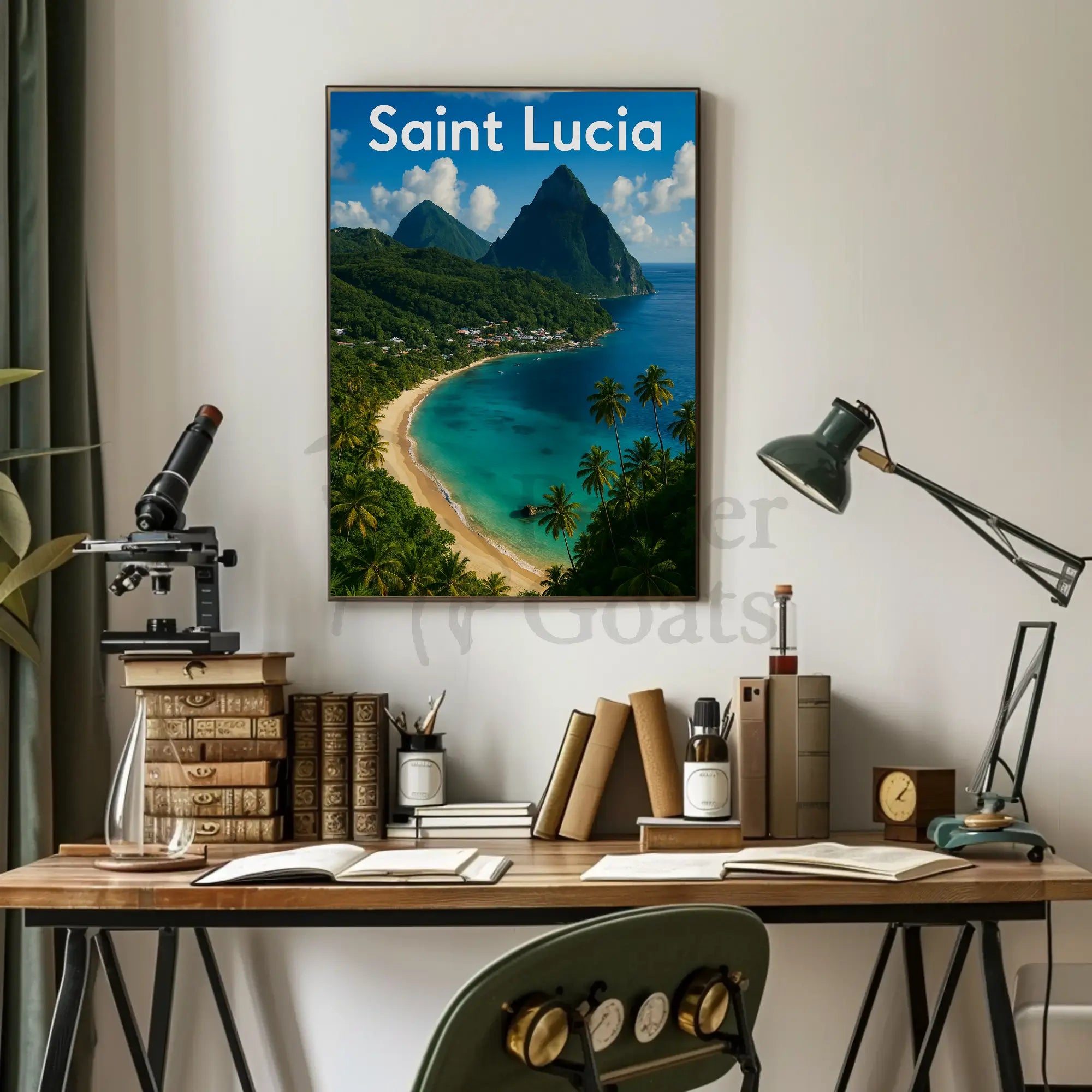 Saint Lucia Tropical Paradise Travel Poster PosterGoat