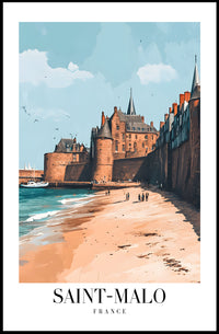 Saint-Malo Scenic Travel Art Print: A Coastal Escape Travel Poster PosterGoat