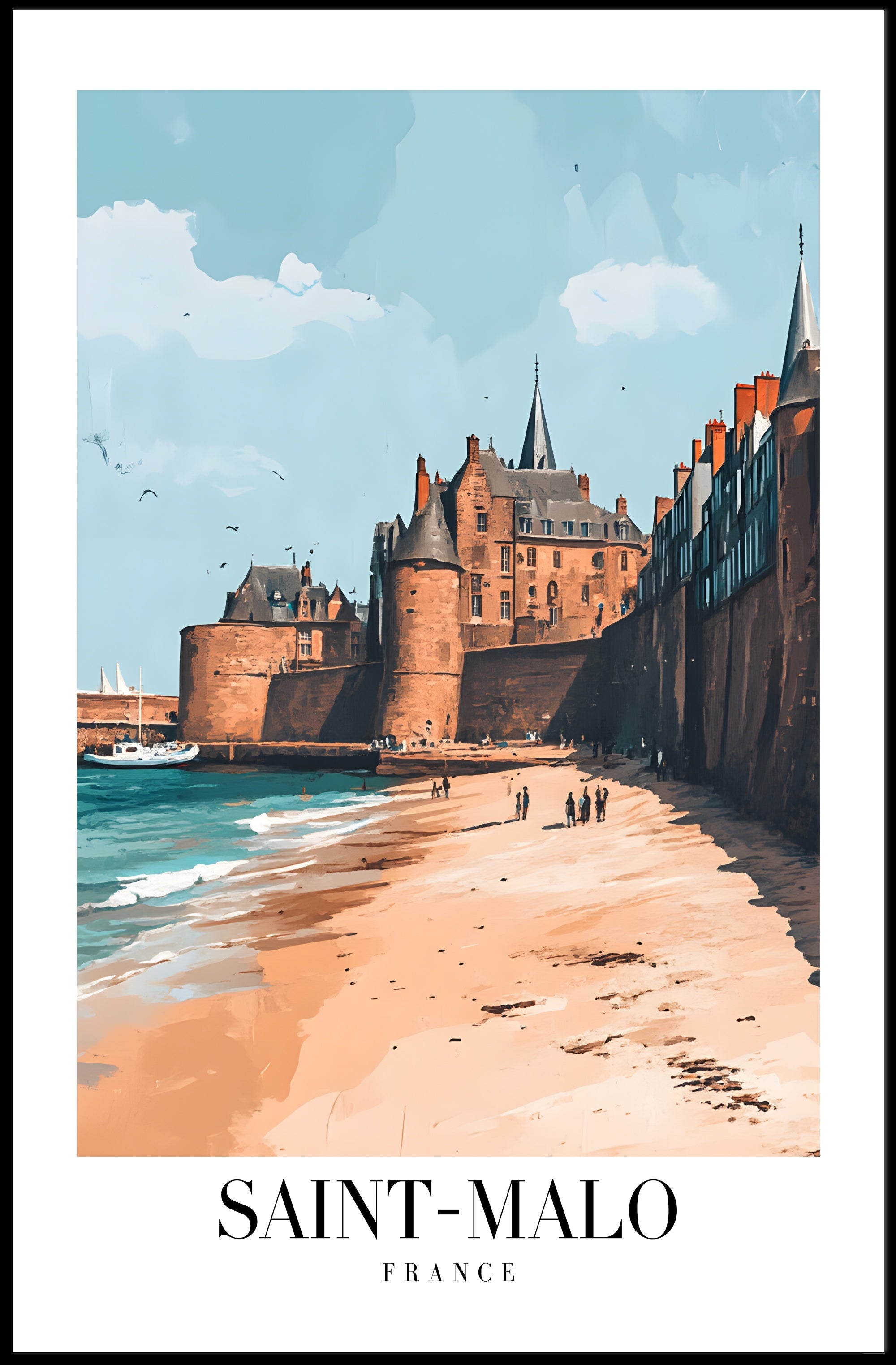 Saint-Malo Scenic Travel Art Print: A Coastal Escape Travel Poster PosterGoat