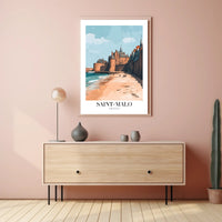 Saint-Malo Scenic Travel Art Print: A Coastal Escape Travel Poster PosterGoat