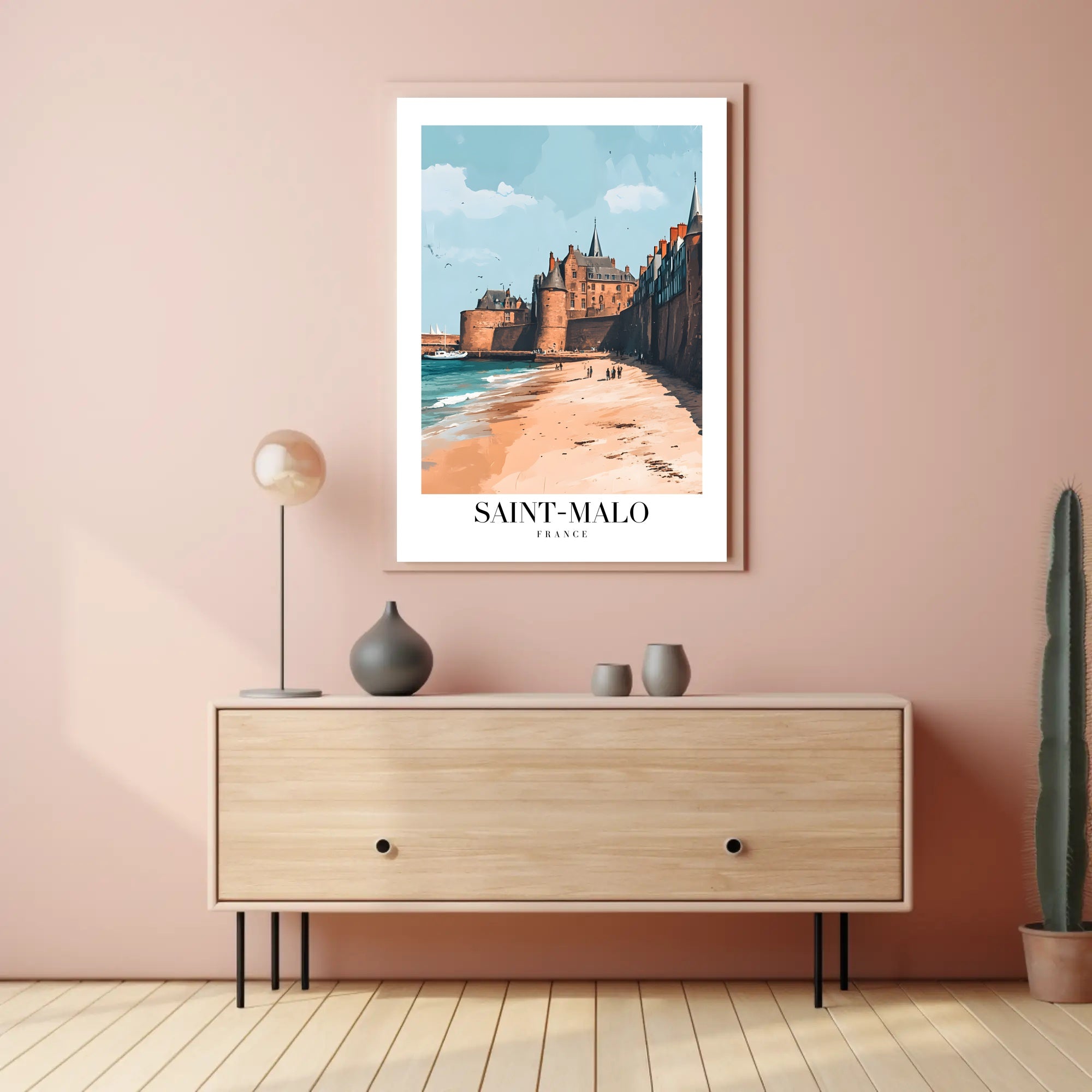 Saint-Malo Scenic Travel Art Print: A Coastal Escape Travel Poster PosterGoat
