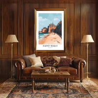 Saint-Malo Scenic Travel Art Print: A Coastal Escape Travel Poster PosterGoat