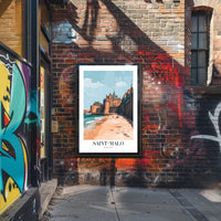 Saint-Malo Scenic Travel Art Print: A Coastal Escape Travel Poster PosterGoat
