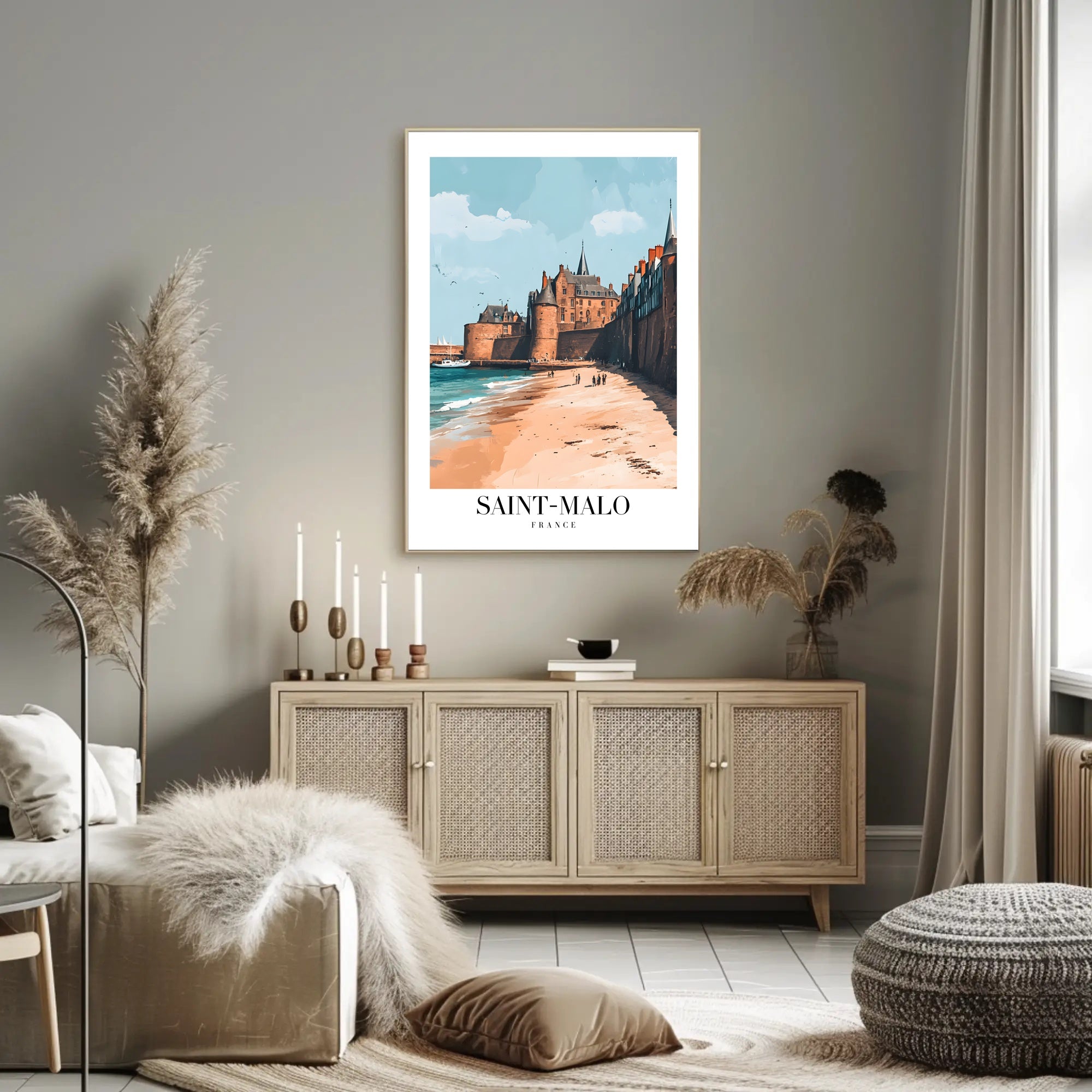 Saint-Malo Scenic Travel Art Print: A Coastal Escape Travel Poster PosterGoat
