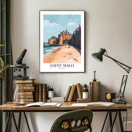 Saint-Malo Scenic Travel Art Print: A Coastal Escape Travel Poster PosterGoat