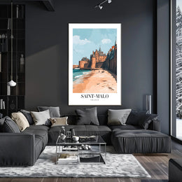 Saint-Malo Scenic Travel Art Print: A Coastal Escape Travel Poster PosterGoat