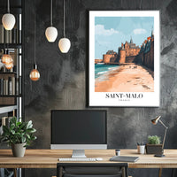 Saint-Malo Scenic Travel Art Print: A Coastal Escape Travel Poster PosterGoat