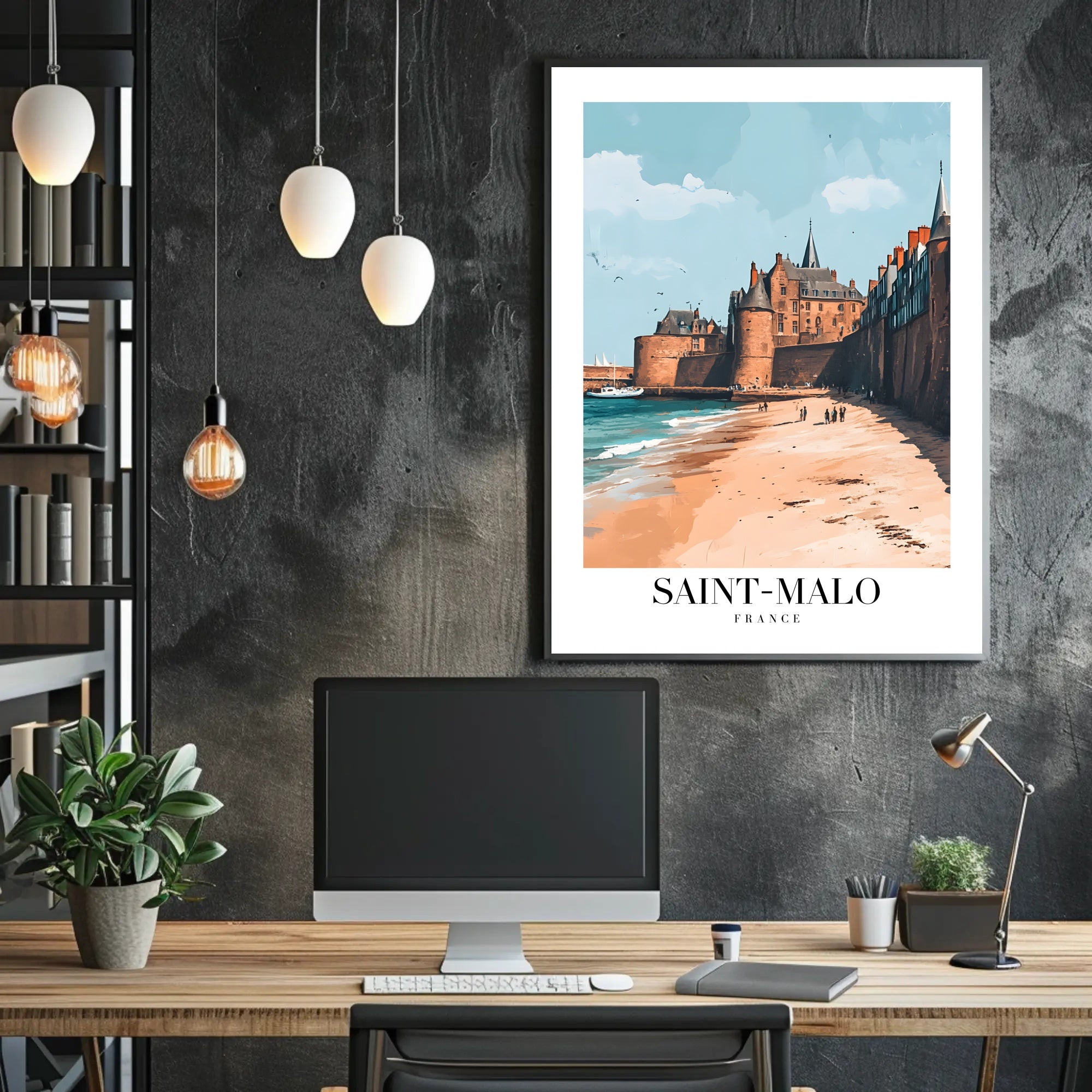 Saint-Malo Scenic Travel Art Print: A Coastal Escape Travel Poster PosterGoat