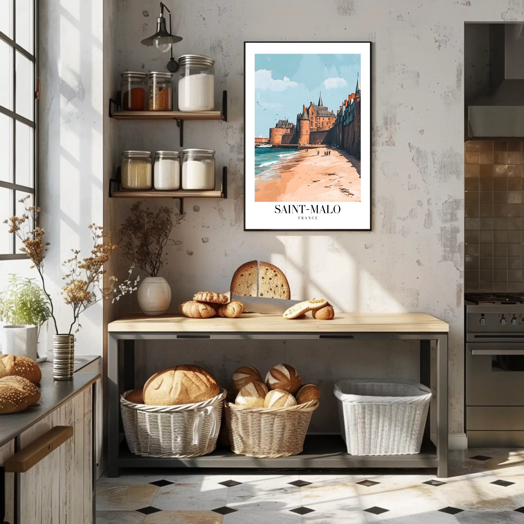 Saint-Malo Scenic Travel Art Print: A Coastal Escape Travel Poster PosterGoat
