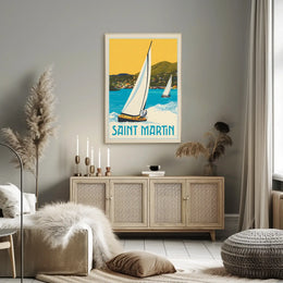 Saint Martin Caribbean Nautical Adventure Travel Poster PosterGoat