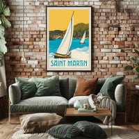 Saint Martin Caribbean Nautical Adventure Travel Poster PosterGoat