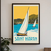 Saint Martin Caribbean Nautical Adventure Travel Poster PosterGoat