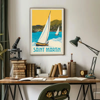 Saint Martin Caribbean Nautical Adventure Travel Poster PosterGoat