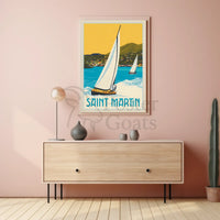 Saint Martin Caribbean Nautical Adventure Travel Poster PosterGoat