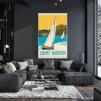 Saint Martin Caribbean Nautical Adventure Travel Poster PosterGoat