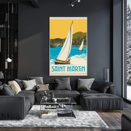 Saint Martin Caribbean Nautical Adventure Travel Poster PosterGoat