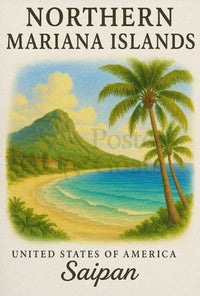 Saipan’s Nostalgic Tropical Beauty Travel Poster PosterGoat
