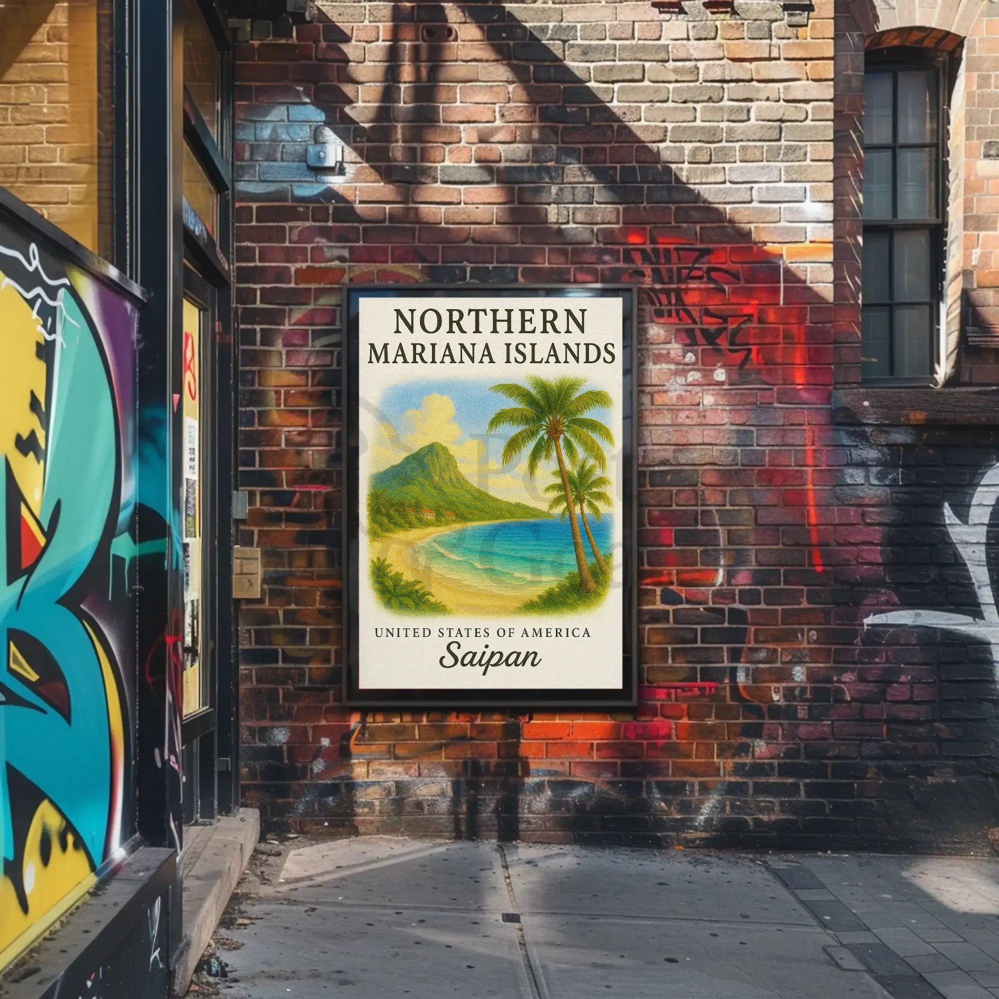 Saipan’s Nostalgic Tropical Beauty Travel Poster PosterGoat