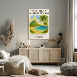 Saipan’s Nostalgic Tropical Beauty Travel Poster PosterGoat