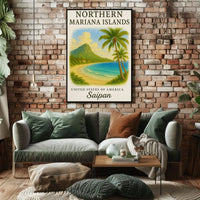 Saipan’s Nostalgic Tropical Beauty Travel Poster PosterGoat