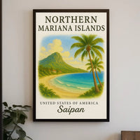 Saipan’s Nostalgic Tropical Beauty Travel Poster PosterGoat
