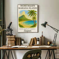 Saipan’s Nostalgic Tropical Beauty Travel Poster PosterGoat