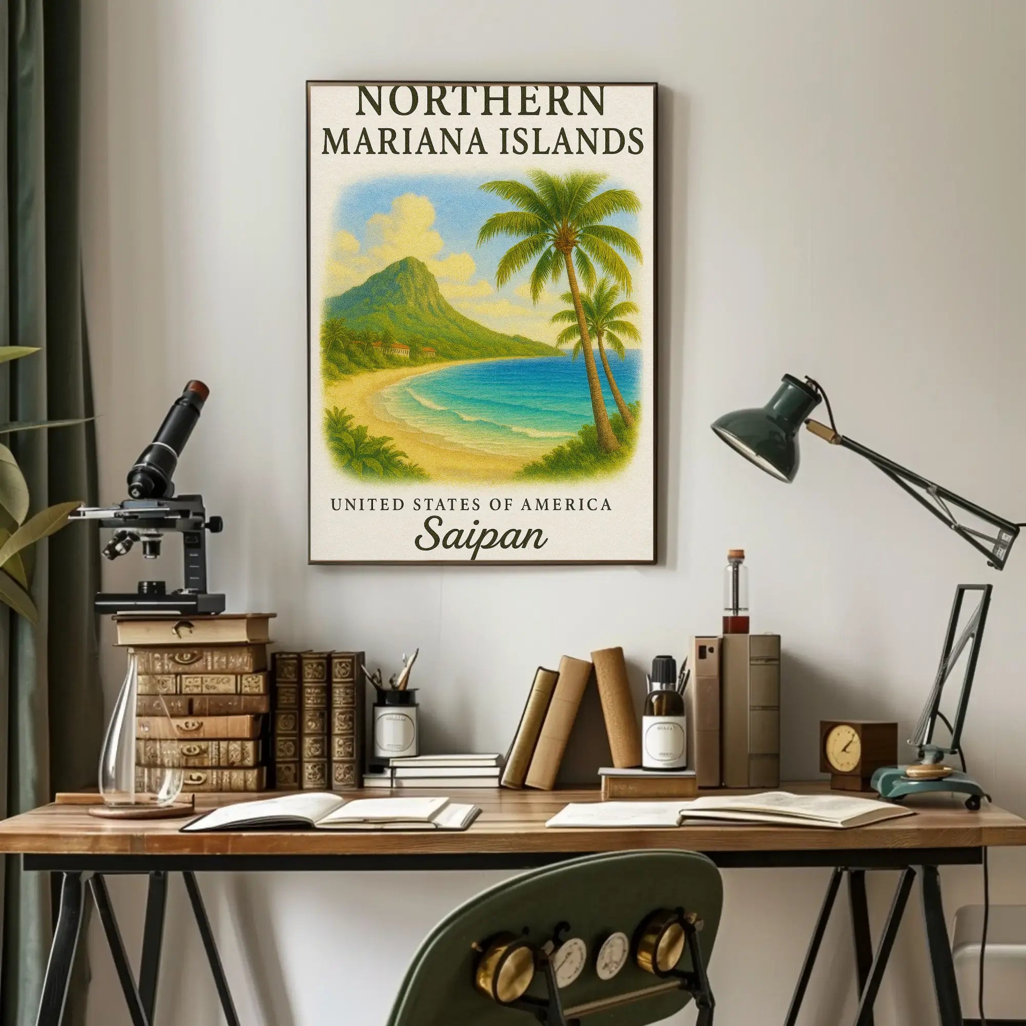 Saipan’s Nostalgic Tropical Beauty Travel Poster PosterGoat
