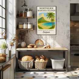 Saipan’s Nostalgic Tropical Beauty Travel Poster PosterGoat