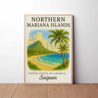 Saipan’s Nostalgic Tropical Beauty Travel Poster PosterGoat
