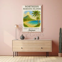 Saipan’s Nostalgic Tropical Beauty Travel Poster PosterGoat