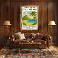 Saipan’s Nostalgic Tropical Beauty Travel Poster PosterGoat